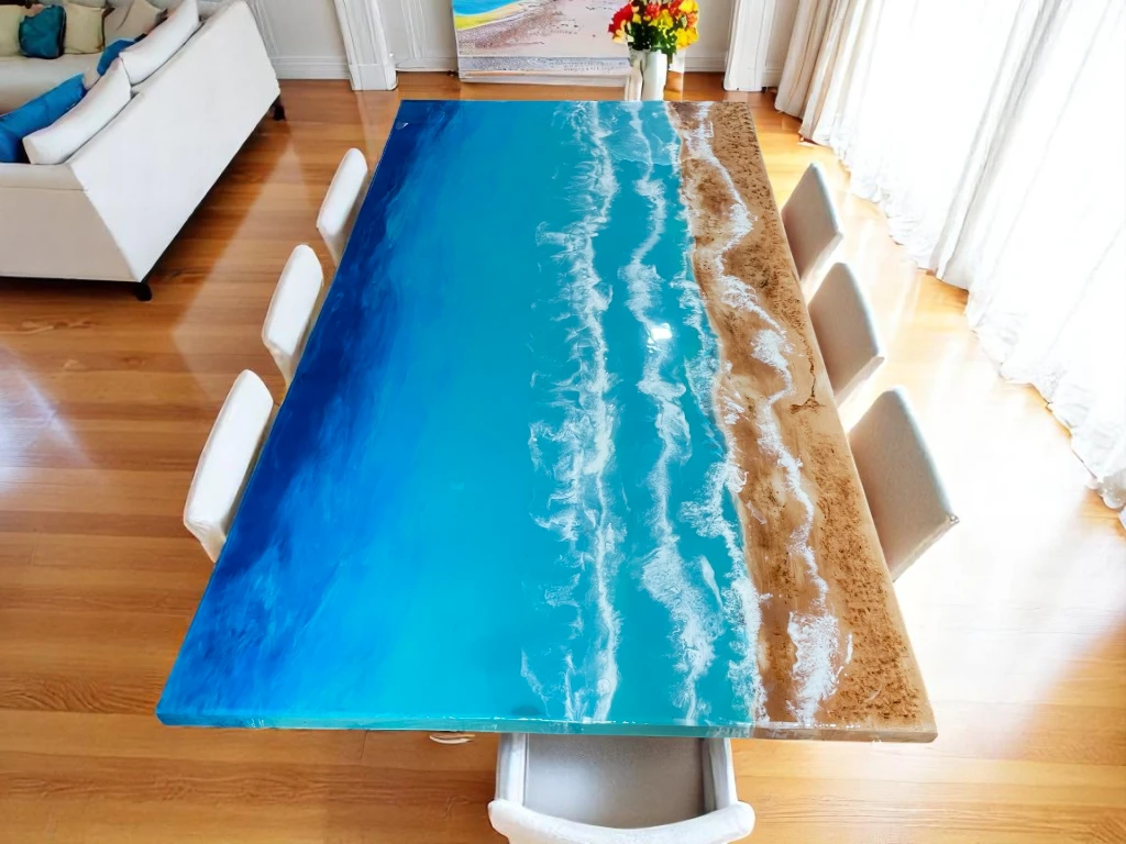 Handmade Epoxy Beach Table Luxury for Home & Outdoor